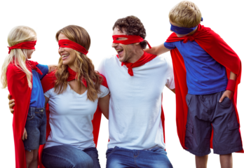 Family disguise as superhero