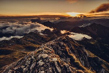 Berggipfel Allg&auml;u, Sonnenaufgang