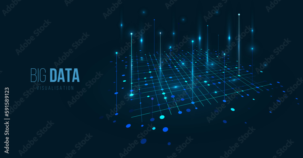 Aufkleber Big data visual information background. Social network concept. Connection vector background.