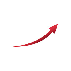 Growing business red arrow on white