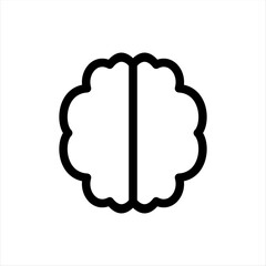 brain outline silhouette Vector Logo Design Template