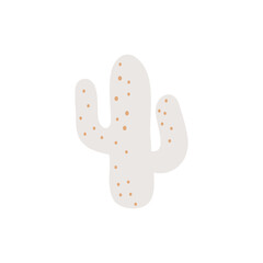 White  cactus in retro boho colors. cactus illustration
