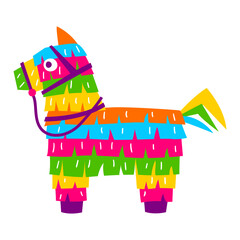 Mexican pinata. Traditional holiday item. Stylized illustration for celebration Cinco de Mayo.