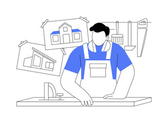 Building summer house abstract concept vector illustration.