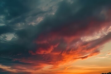 Fototapeta premium abstract nature sky and skyline photo, in the style of colorful turbulence, dark orange and dark cyan