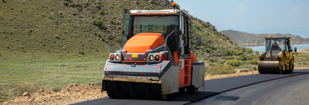 road rollers making new road