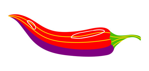 Mexican chili pepper. Traditional holiday food. Stylized illustration for celebration Cinco de Mayo.