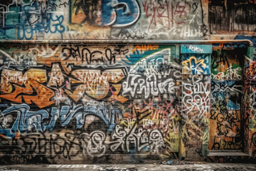 graffiti on the wall created with Generative AI technology