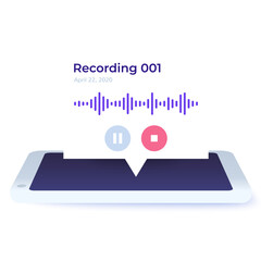 Audio recording in phone, line design