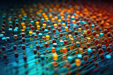 Obraz premium Abstract colored chaotic particles wallpaper generative ai