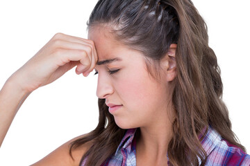 Beautiful woman having headache