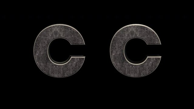 C Letters 3D Animation Font, 2 Version, Alpha Channel