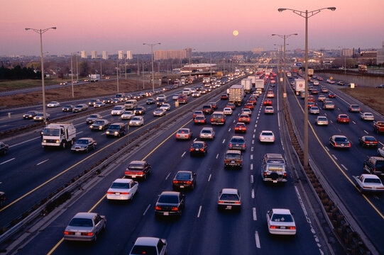 Traffic on Highway 401, Toronto, Ontario, Canada