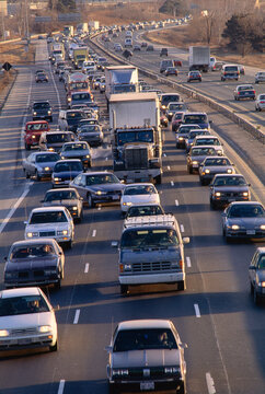 Traffic on Highway #401, Toronto, Ontario, Canada