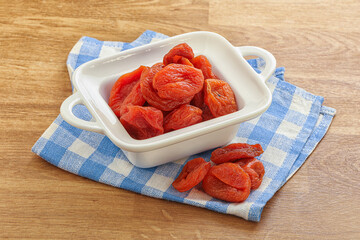 Sweet organic dry apricot snack