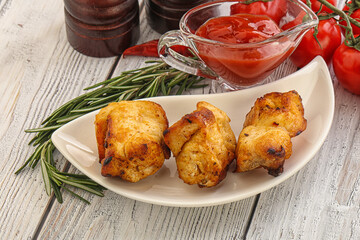 Chicken breast shashlik - grilled meat