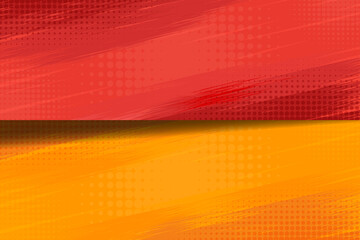 Fototapeta premium Pop art retro comic. Yellow and red background. Versus lightning blast halftone dots. Cartoon vs. Vector Illustration.