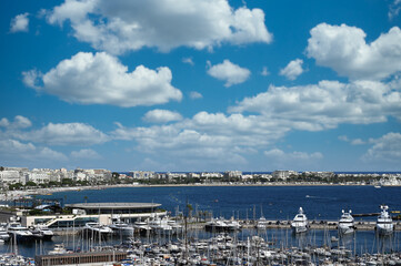 Fototapeta na wymiar Cannes city and port France summertime