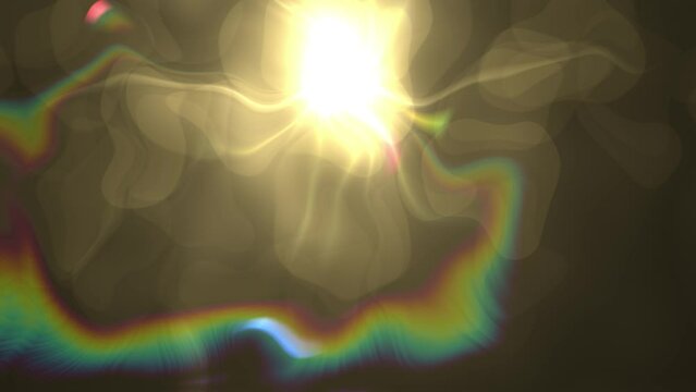 Wavy fractal noise of light flare animation. 2D computer rendering pattern