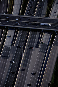 Aerial View of Highway Overpass, Highways 407 and 400, Ontario, Canada