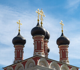 golden cross on a church