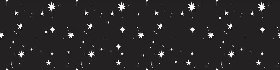 Colorful shooting stars repeat background, seamless pattern