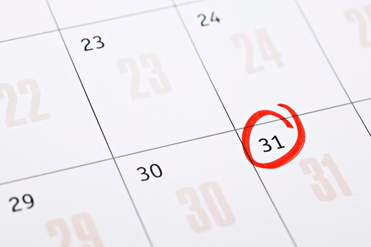 Desk Calendar with Date Circled