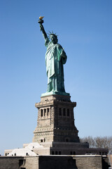 Fototapeta na wymiar The Statue of Liberty on Liberty island in New York
