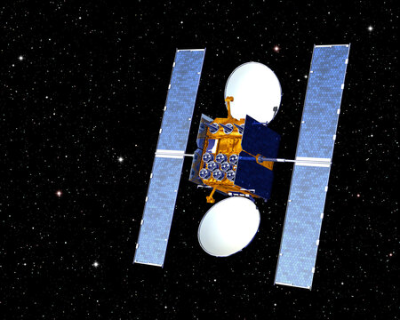 Communication Satellite In Outer Space
