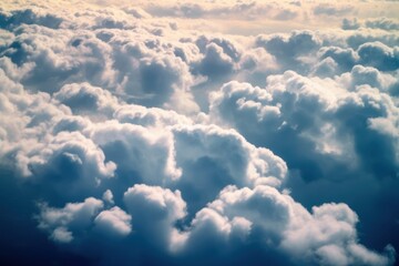 clouds above a blue sky at sunset, view of clouds through high plane, clouds on a sunny day