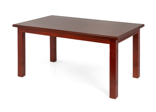 wooden table isolated on white background .dinning table .