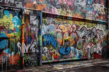 Fototapeta na wymiar graffiti on the wall created with Generative AI technology