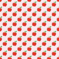 Apples seamless pattern. Funny image to decorate.