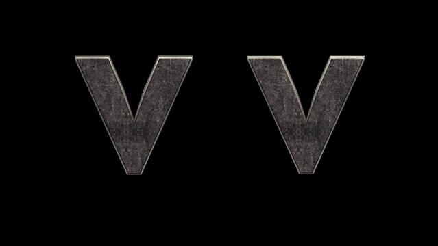 V Letters 3D Animation Font, 2 Version, Alpha Channel