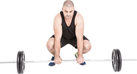 Bodybuilder lifting heavy barbell weights
