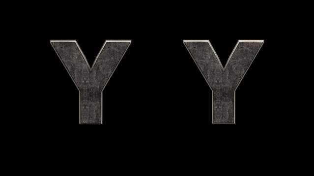 Y Letters 3D Animation Font, 2 Version, Alpha Channel