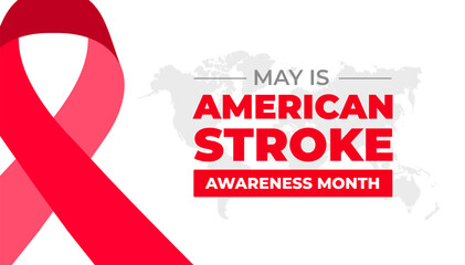 Fototapeta na wymiar American Stroke Awareness Month background or banner design template celebrate in may