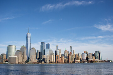 The Manhattan skyline, in New York City from the Hudson River