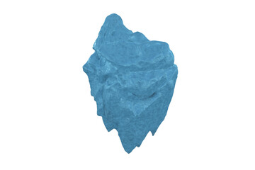 Turquoise rock formation on white background