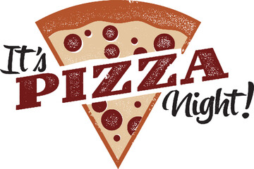 It's Pizza Night Restaurant Promotion Stamp - 591604187