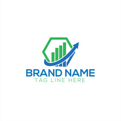 Vector abstract financial growth solutions logo design template
