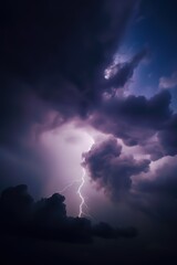Obraz na płótnie Canvas dark cloudy sky with lightning flash , in the style of tonalist color scheme