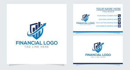 Vector abstract financial growth solutions logo design template
