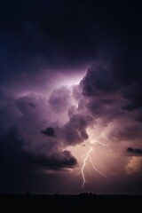 dark cloudy sky with lightning flash , in the style of tonalist color scheme