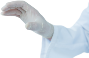 Cropped hand of male doctor gesturing