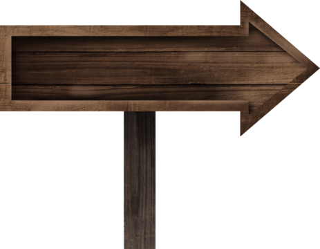 Arrow wooden sign board