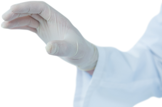 Cropped hand of male doctor gesturing
