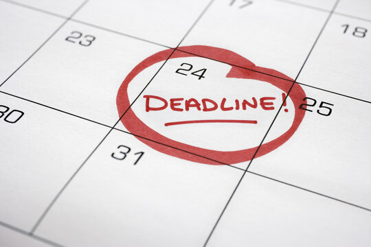 Calendar with Deadline Circled