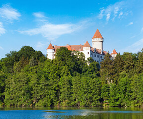 Fototapeta na wymiar Konopiste Castle in Czech Republic and pond