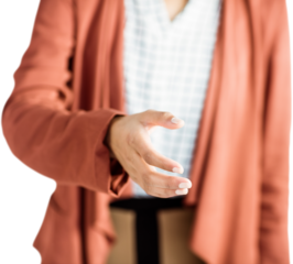 Businesswoman offering handshake